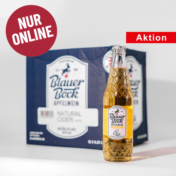 Blauer Bock Apfelwein - Natural Cider - 24x 0,33 l EINWEG-Flasche pfandfrei