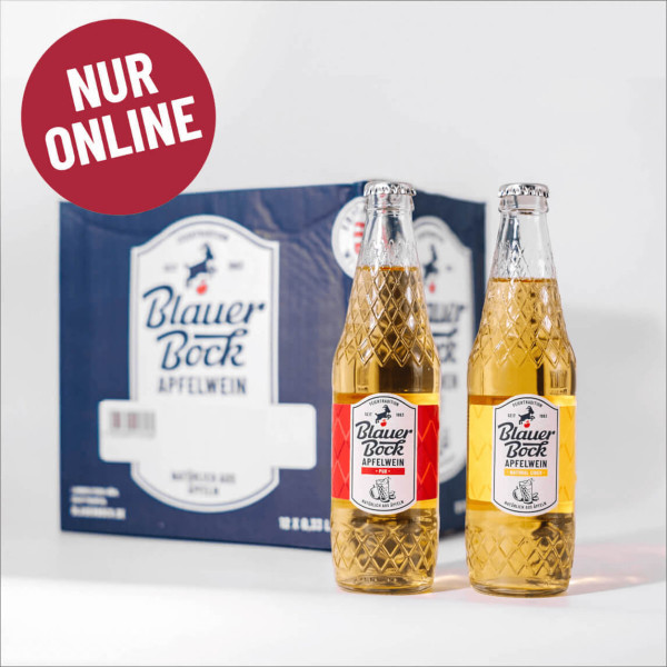 Blauer Bock Apfelwein EINWEG-Flasche PFANDFREI 12 Stück Pur/Cider