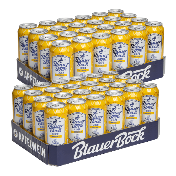 BLAUER BOCK APFELWEIN -Cider/Cider - 2x24X 0,5 L EINWEG-DOSE